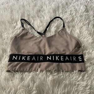 Nike Air Tan Sports Bra with Black Straps